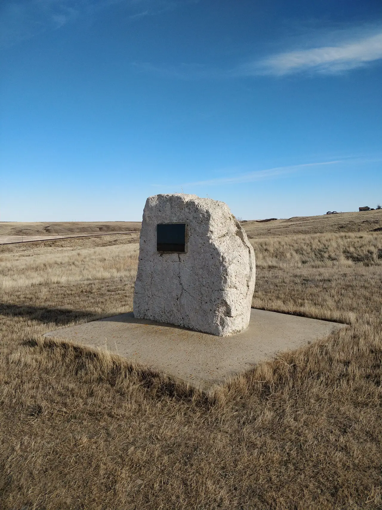 Crichton townsite monument stone, 2021