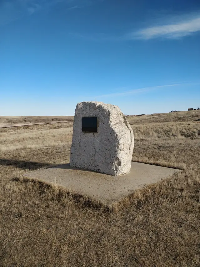 Crichton townsite monument stone